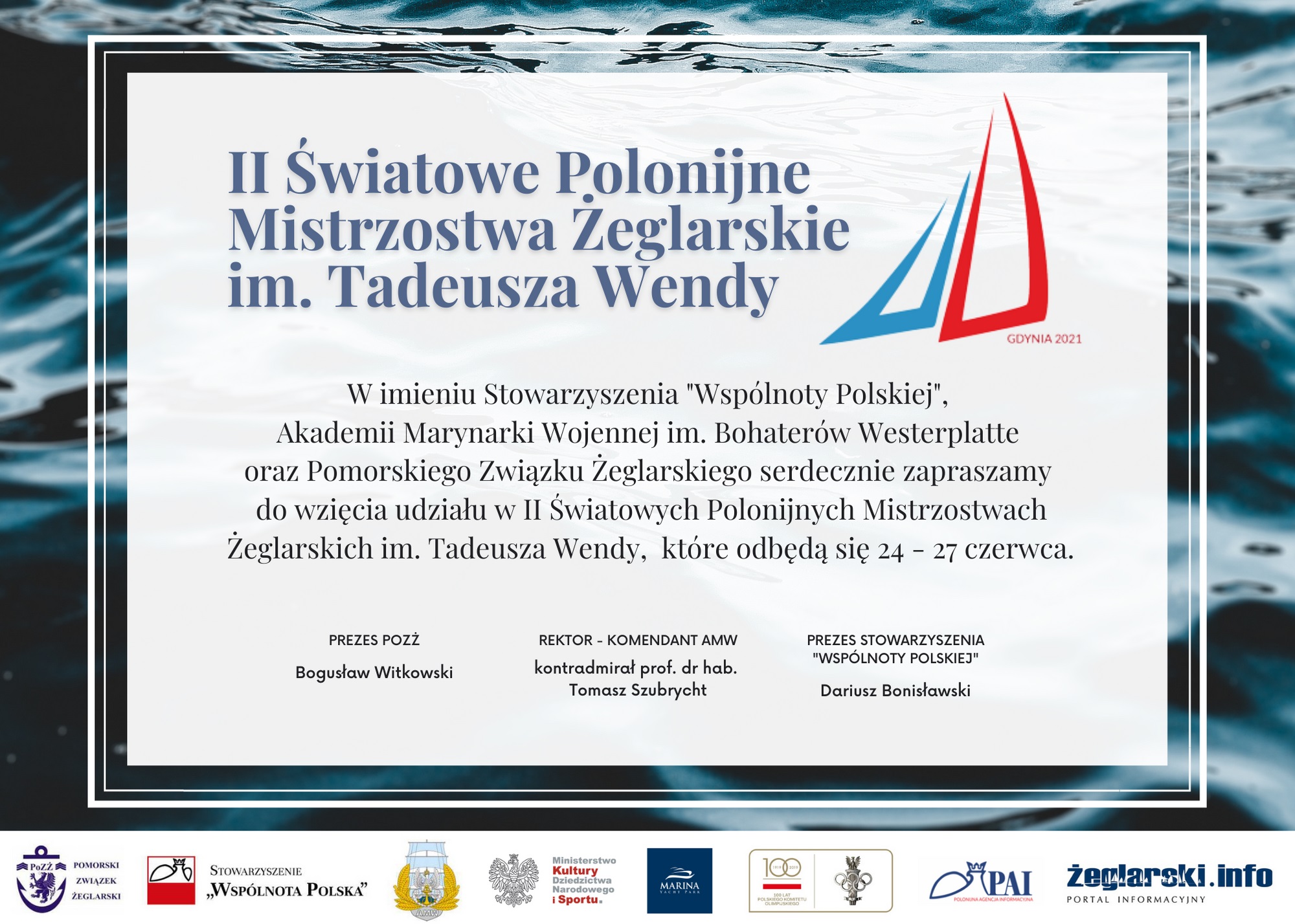 Zaproszenie na II Światowe Polonijne Mistrzostwa Żeglarskie im. Tadeusza Wendy na Jachcie 2020