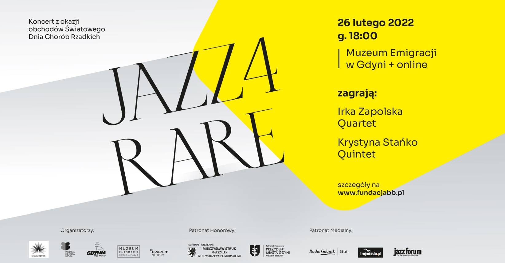 Grafika promująca koncert Jazz4Rare 2022 // materiały prasowe