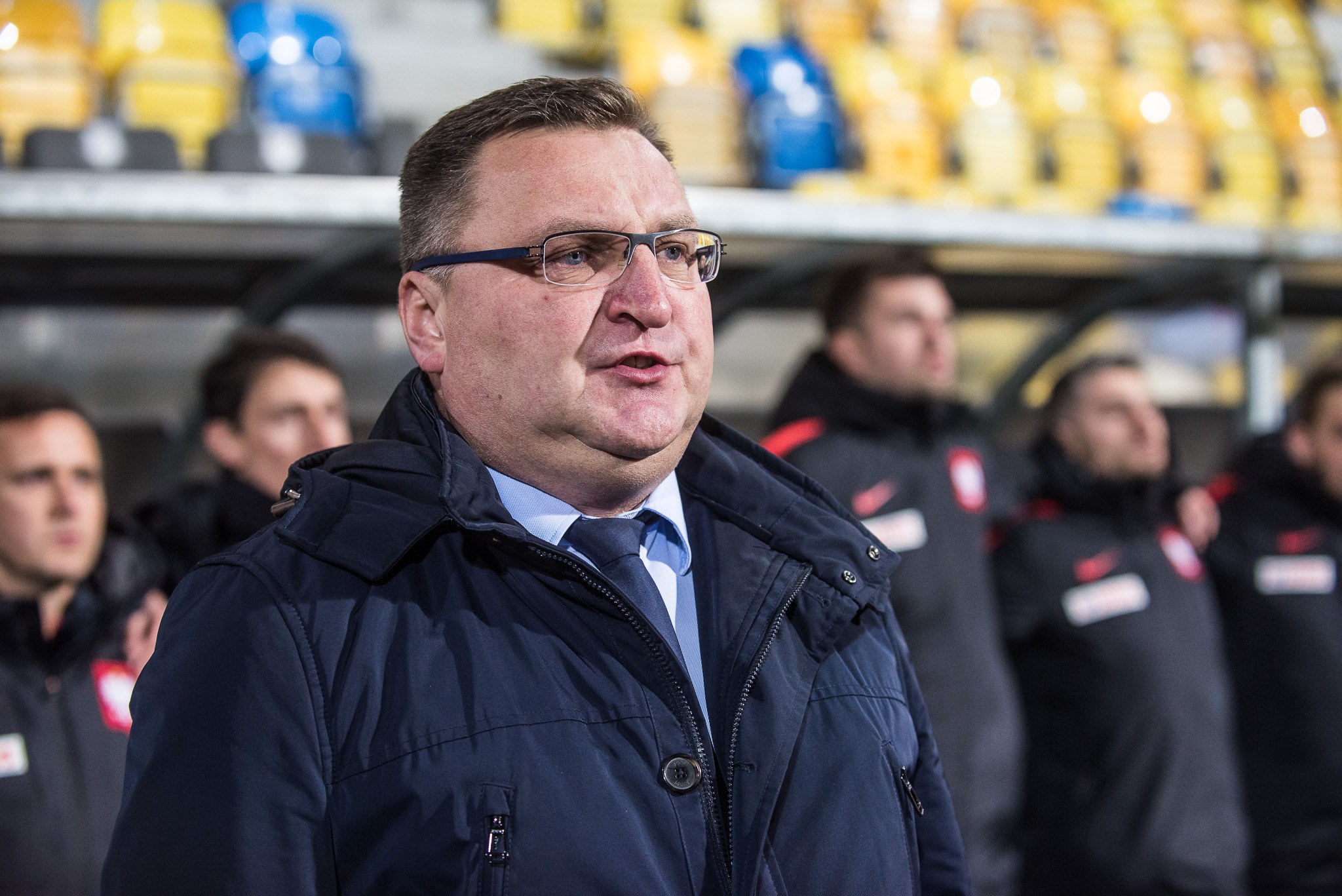 Czesław Michniewicz jako selekcjoner reprezentacji Polski U21 na Stadionie Miejskim w Gdyni