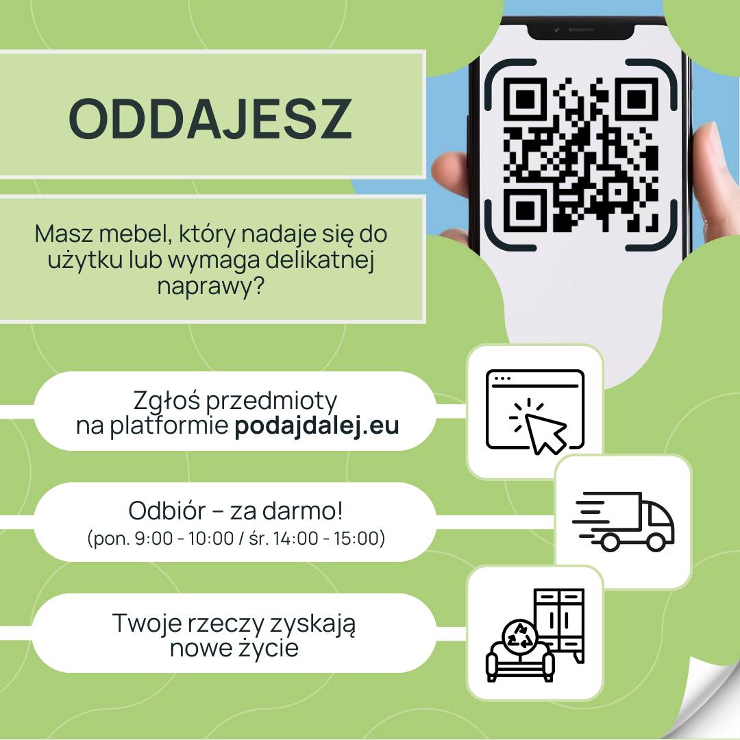 Grafika dotycząca informacji z tekstu, jak oddawać stare meble