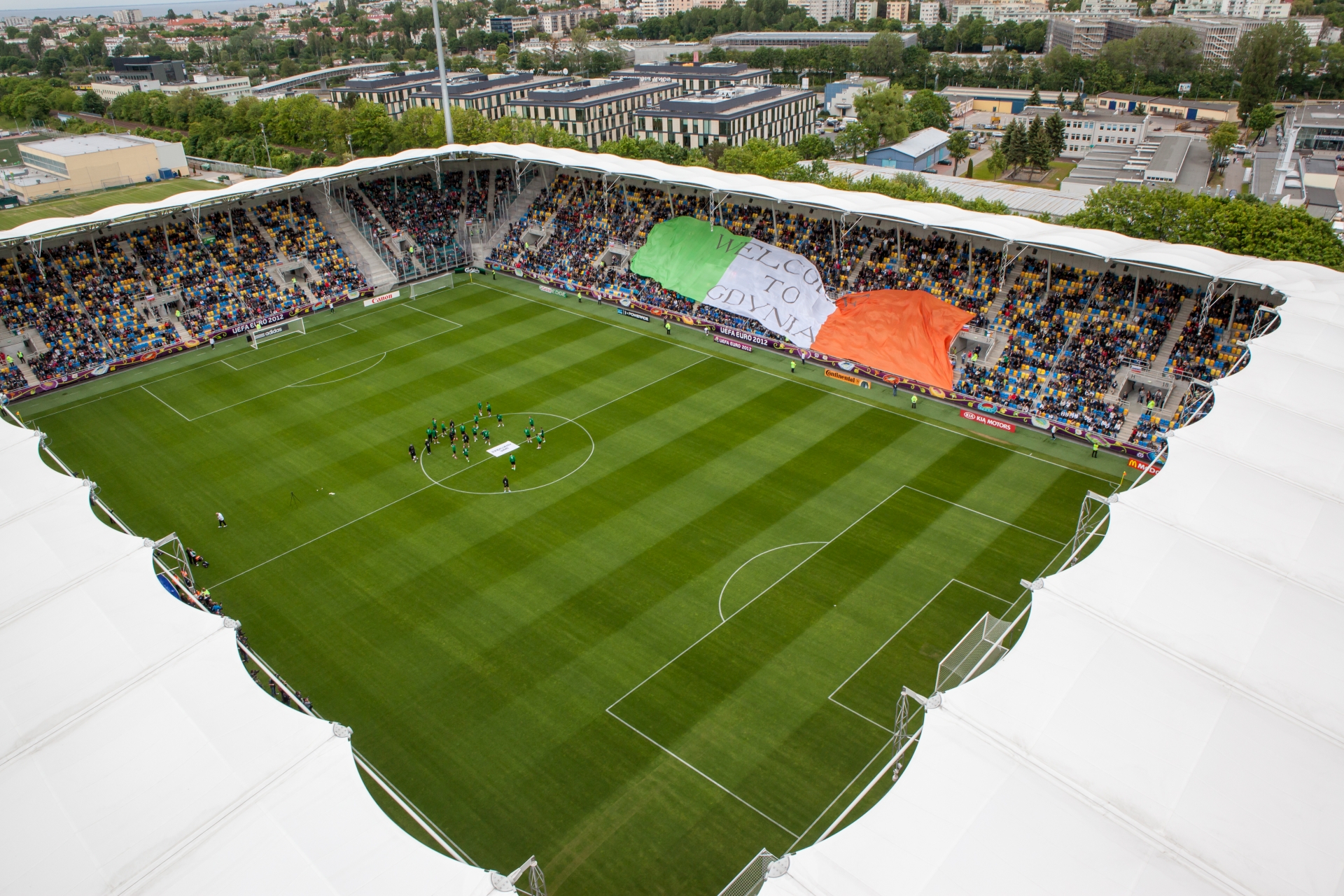 Stadion Miejski w trakcie treningu reprezentacji Irlandii podczas Mistrzostw Europy UEFA EURO 2012