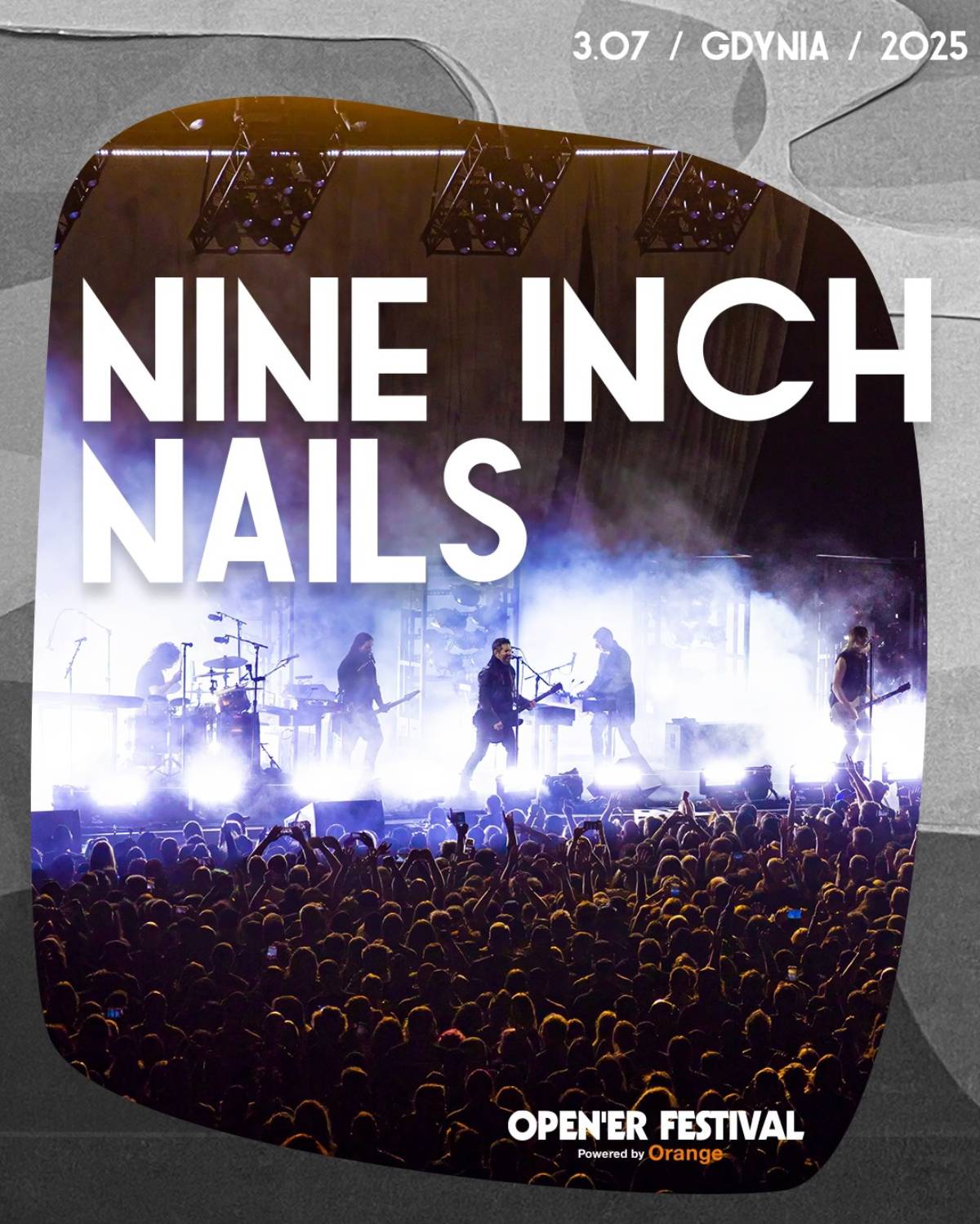 Plakat Nine Inch Nails z datą i miejscem jego wystepu