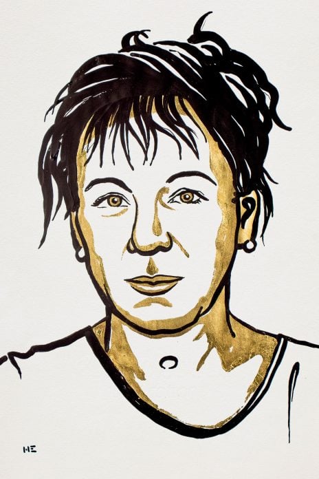 Olga Tokarczuk, Ilustracja: Niklas Elmehed. © Nobel Media