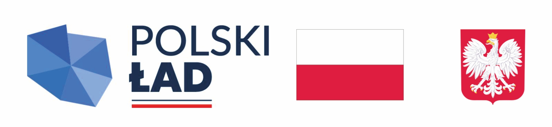 logotyp polski ład: flaga Polski i napis polski Ład