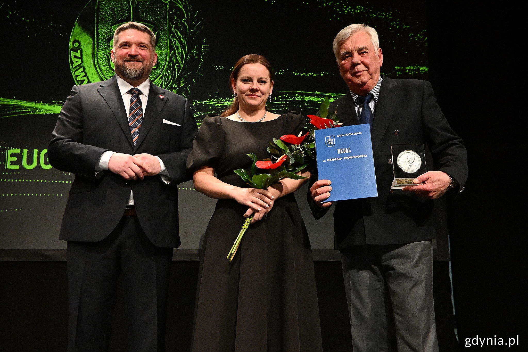 Na zdj. (od prawej): Leszek Kajetan Kilanowski, prezydent Aleksandra Kosiorek i przewodniczący Tadeusz Szemiot (fot. Michał Puszczewicz)